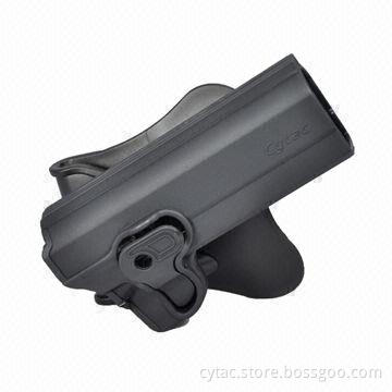 1911 pistol holster, made of polymer, designed with release button, soft silicone paddle
